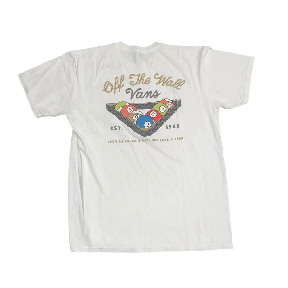 Vans off the wall Pool Club Billiards Graphic T-Shirt Classic Fit Large Skater - Picture 2 of 4